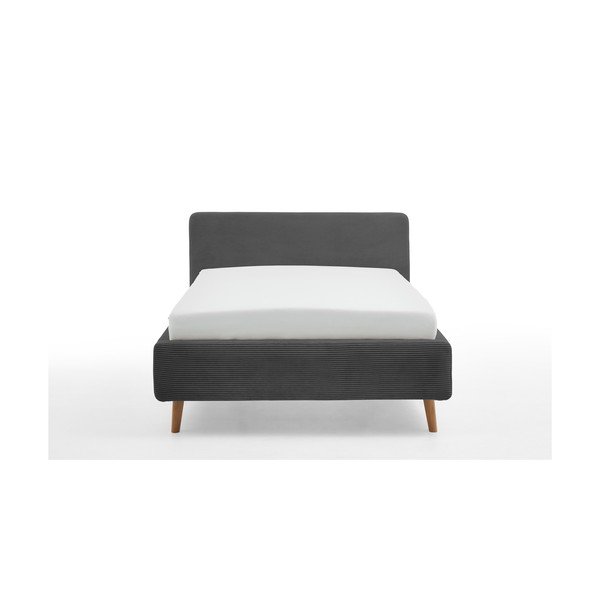 Антрацитно единично легло 120x200 cm тапицирано без ламелно дъно Mattis – Meise Möbel-image-3