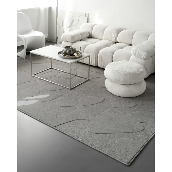 Сив вълнен килим 200x300 cm Morphic Botanica – Agnella-image-1