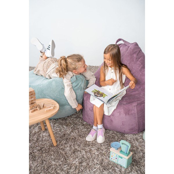 Светлосив детски пуф от рипсено кадифе Game Amuse – SLOWDOWN-image-1