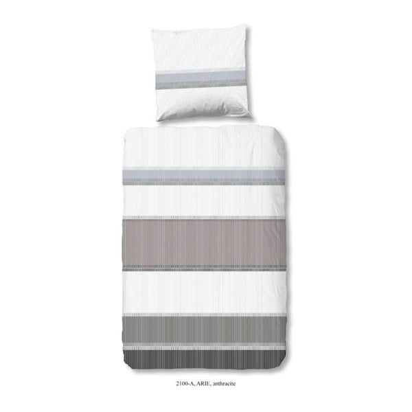 Памучно спално бельо за единично легло Arie Antracite, 140 x 200 cm - Good Morning