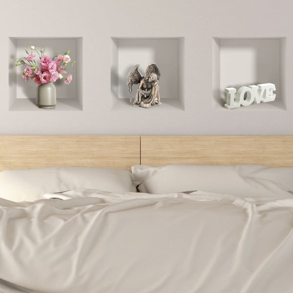 Комплект от 3 3D стикера за стена Symbols of Love - Ambiance-image-1