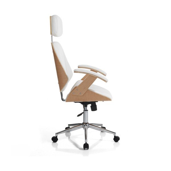 Бял офис стол от имитация на кожа Visby – Tomasucci-image-3