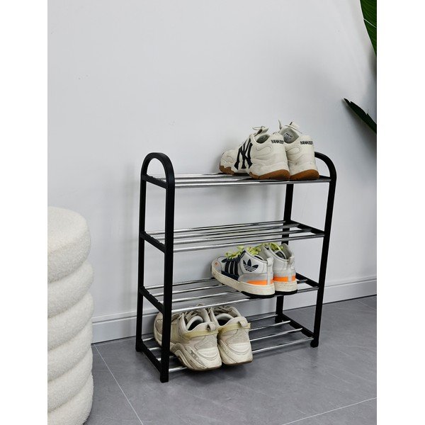 Черен пластмасов стелаж за обувки 50,5x57x19 cm Hallfrid – Yes Everyday-image-1