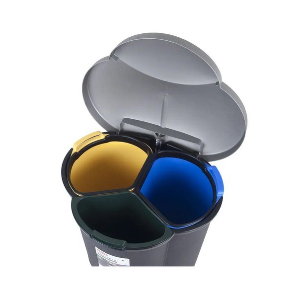 Пластмасов контейнер за сортирани отпадъци/педал 17+17+6 l Trio - Curver-image-4