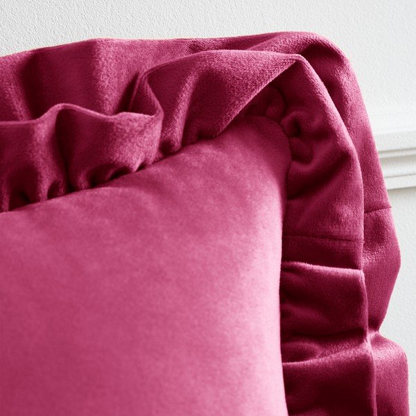 Кадифена декоративна възглавница 43x43 cm Velvet Double Frill – Catherine Lansfield-image-1