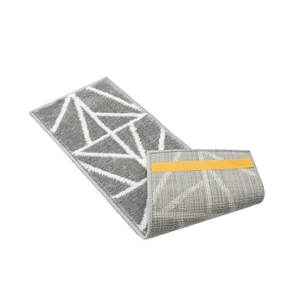 Бяло-сиви килими за стълби в комплект от 13 бр. 22x71 cm Striped – Mila Home