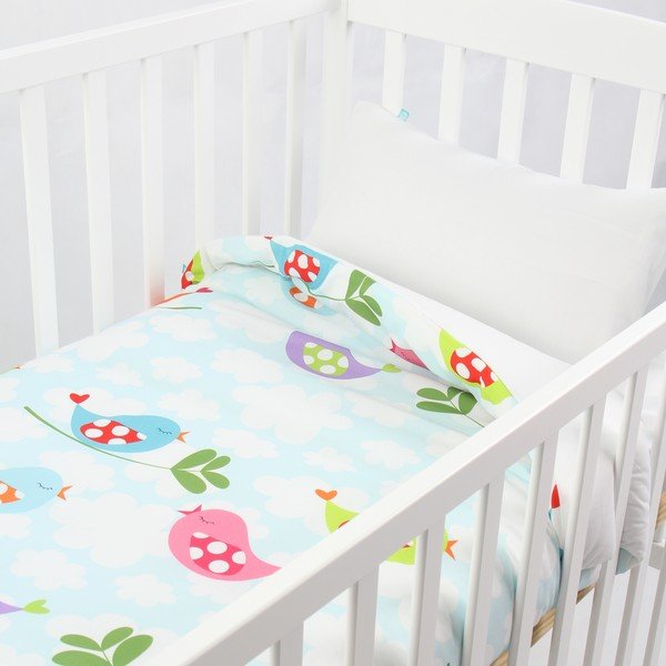 Детска памучна завивка и възглавница , 100 x 120 cm Little Birds - Mr. Fox-image-1