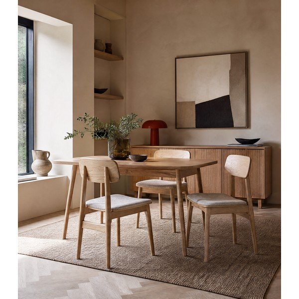 Трапезен стол в бежов и естествен цвят Livo – Unique Furniture-image-1