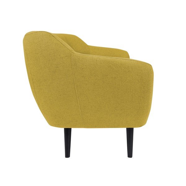 Žlutá dvoumístná pohovka s hnědými nohami Mazzini Sofas Piemont-image-2