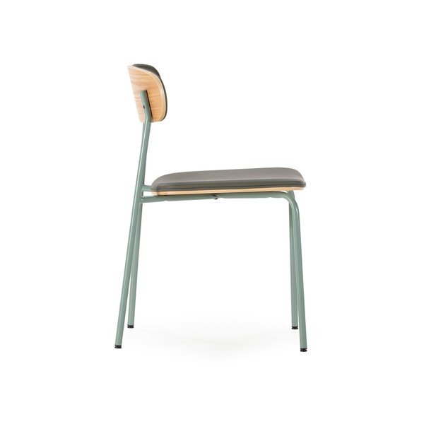 Тъмнозелени тапицирани трапезни столове в комплект за подреждане 2 бр. Saula – Marckeric-image-3