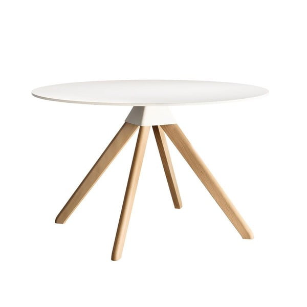 Бяла маса за хранене с основа от букова дървесина, ø 120 cm Cuckoo - Magis
