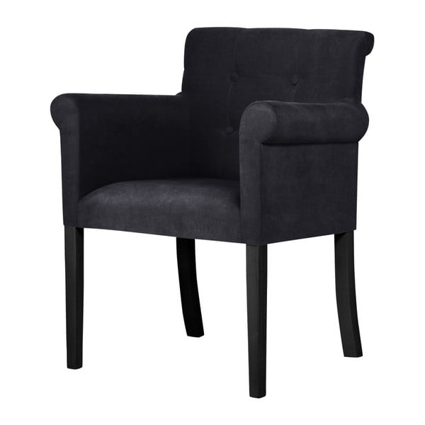 Черен стол с крака от черна букова дървесина Flacon - Ted Lapidus Maison