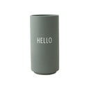 Зелена порцеланова ваза Hello, височина 11 cm Favourite - Design Letters