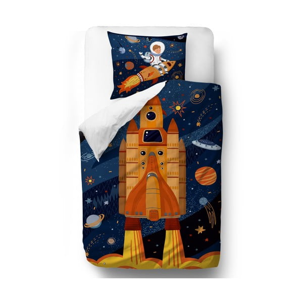 Спално бельо от памучен сатен Fox Adventure, 140 x 200 cm Space Adventure - Butter Kings