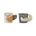 Синьо-кремави глинени чаши за еспресо в комплект от 2 бр. 55 ml Hezha – Bloomingville