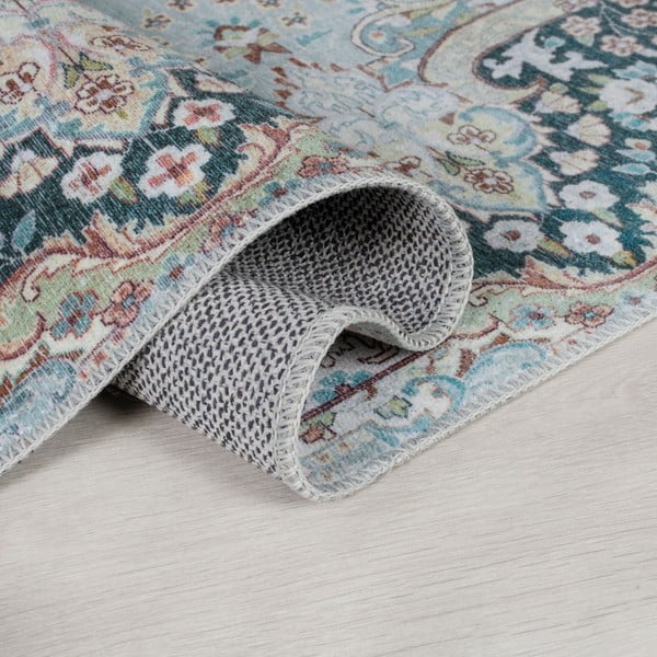 Тюркоазен килим, който може да се мие, 80x150 cm FOLD Colby - Flair Rugs-image-1