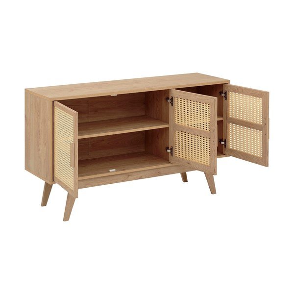 Нисък скрин от декор от дъб  в естествен цвят 128x75 cm Bridget – Støraa-image-3