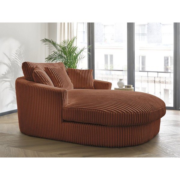 Оранжево кресло от рипсено кадифе Belem – Bobochic Paris-image-1