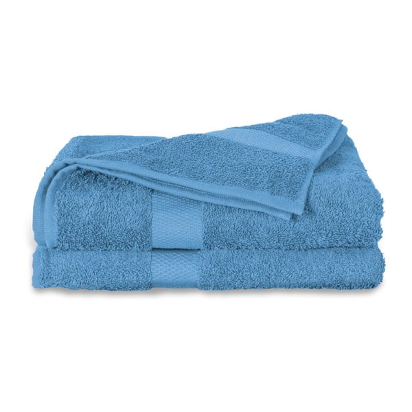 Modrý ručník Twents Damast Kleur, 50 x 100 cm