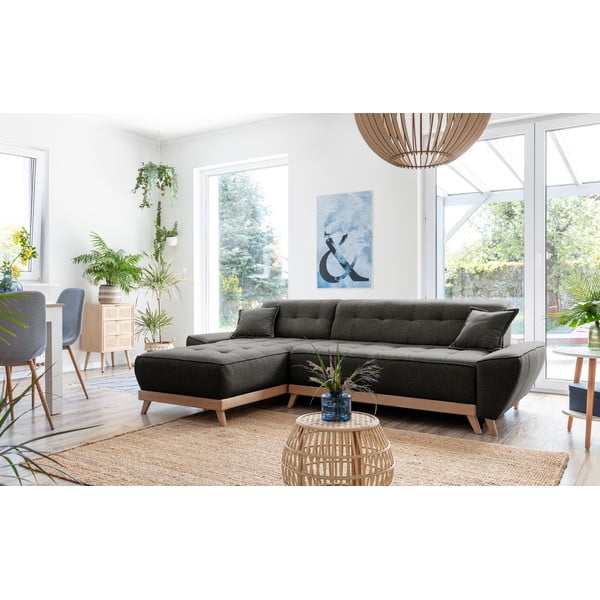 Тъмно сив разтегателен диван променлив ъглов диван Dazzling Daisy - Miuform-image-3