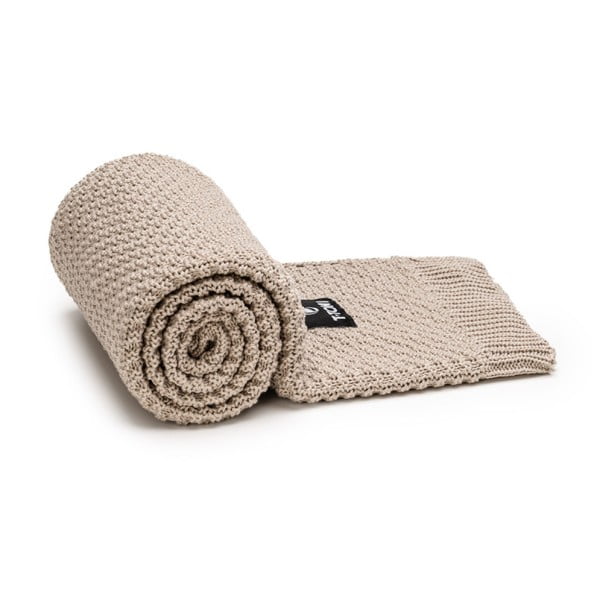 Бежово плетено бебешко одеяло 80x100 cm – T-TOMI