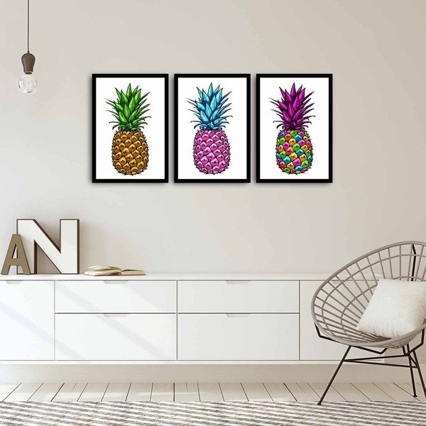 Картина от три части Ананас, 109 x 50 cm - Alpha Wall-image-1