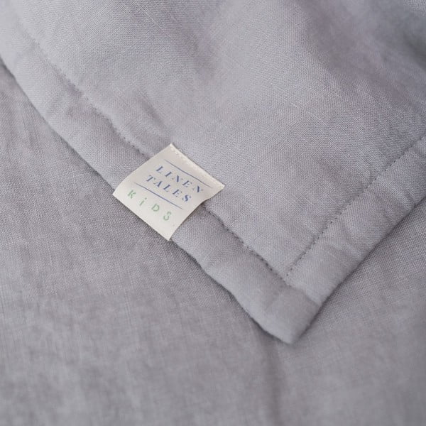 Сиво ленено бебешко одеяло 140x200 cm - Linen Tales-image-1