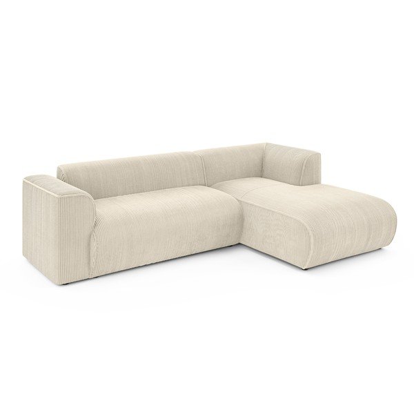 Бежов ъглов диван от рипсено кадифе (десен ъгъл) Merid  – Ropez-image-2