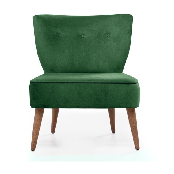 Зелен тапициран фотьойл Molly - Balcab Home