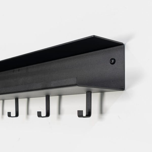 Черна метална стенна закачалка с рафт 50 cm Easy – Spinder Design-image-4