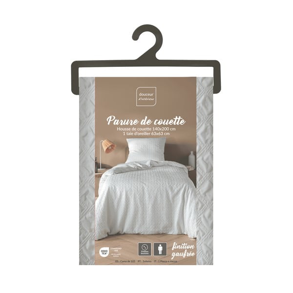 Бяло единично  спално бельо от микрофибър 140x200 cm Litea – douceur d'intérieur-image-4