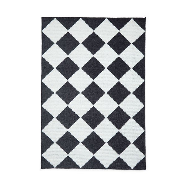 Черно-бял килим подходящ за пране 80x150 cm Lyna Charcoal&White – Think Rugs