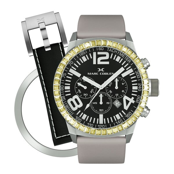 Dámské hodinky Marc Coblen s páskem a kroužkem navíc P115