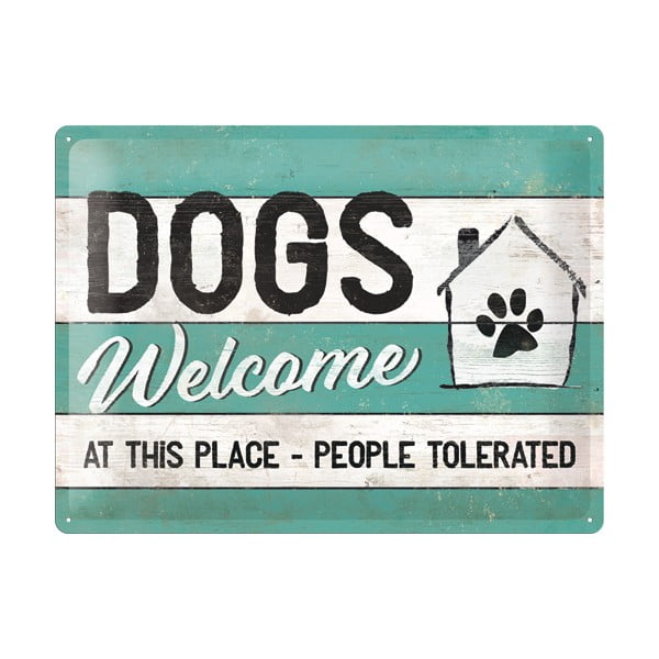 Декоративен знак за стена Dogs Welcome - Postershop