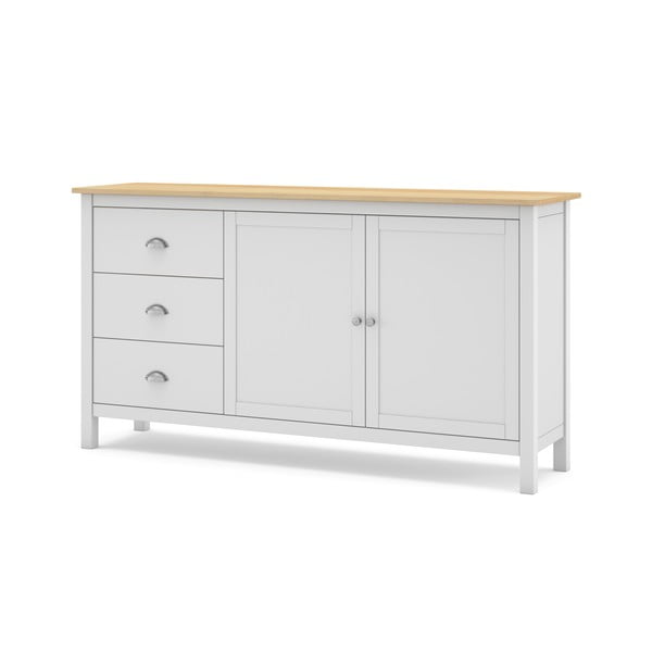 Нисък скрин от бял/естествен бор 150x80,5 cm Misti - Marckeric-image-2