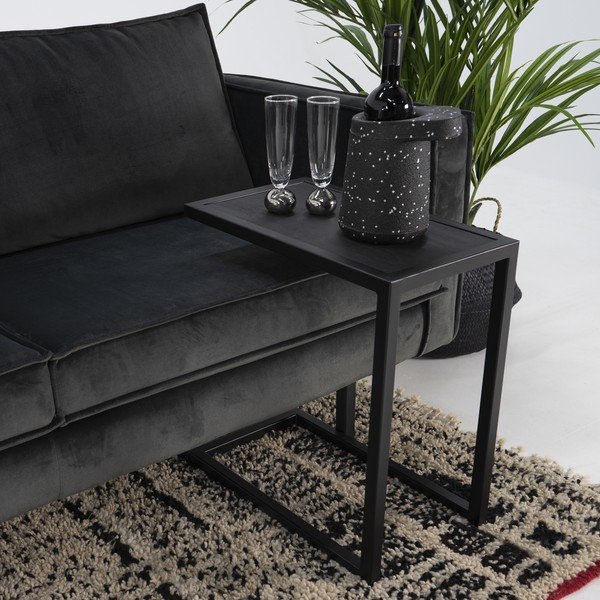 Странична масичка с дъбова дървена плоскост 50x30 cm Daniël – Spinder Design-image-1