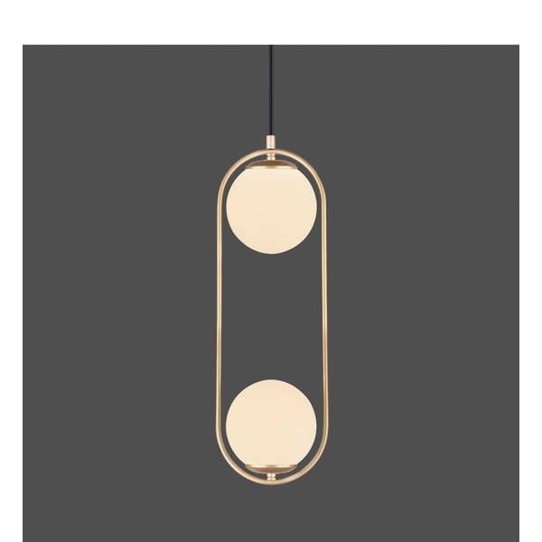 Висящо осветително тяло със стъклен абажур в златист цвят ø 20 cm Arch – Squid Lighting-image-1