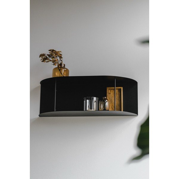 Черен на няколко нива метален стенен рафт 60 cm Lina – noo.ma-image-1