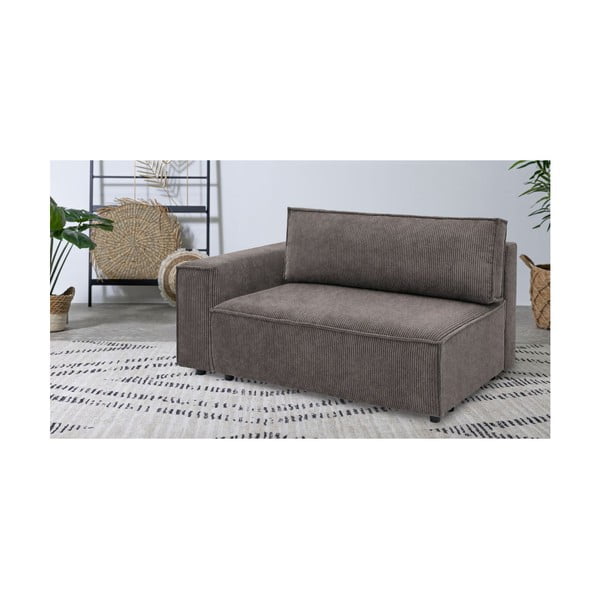 Светлокафяв модул за диван от велур, ляв ъгъл Nihad modular – Bobochic Paris-image-1