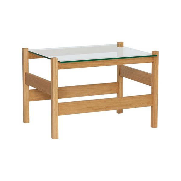 Масичка за кафе със стъклен плот в естествен цвят 52x66 cm Ledge – Hübsch-image-3