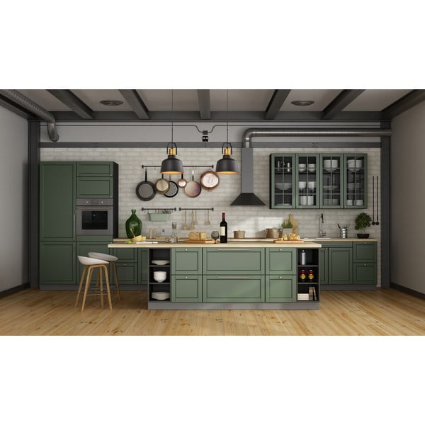 Черно и златно висящо осветително тяло с метален абажур ø 22 cm Monroe – GTV-image-1