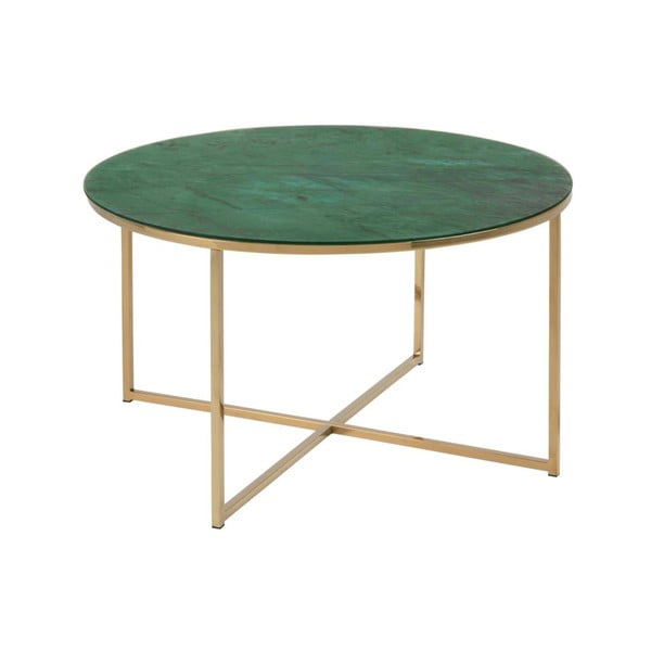 Зелена кръгла маса за кафе ø 80 cm Alisma - Actona