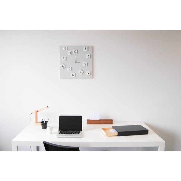 Nástěnné hodiny dESIGNoBJECT.it Changing Clock White, 50 x 50 cm -image-1