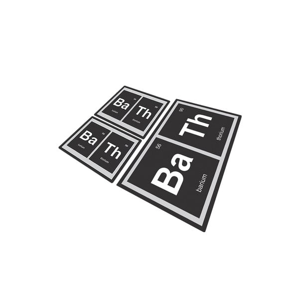 Черни килими за баня в комплект от 3 бр. 60x100 cm Barium – Foutastic