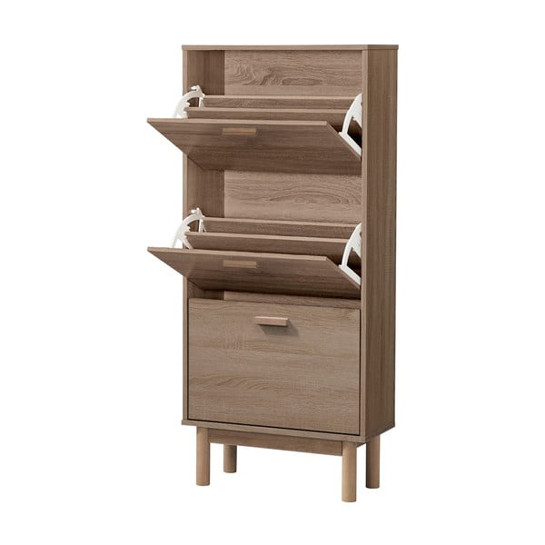 Накланяща се стойка за обувки от декор от дъб  в естествен цвят Melanie – Støraa-image-3