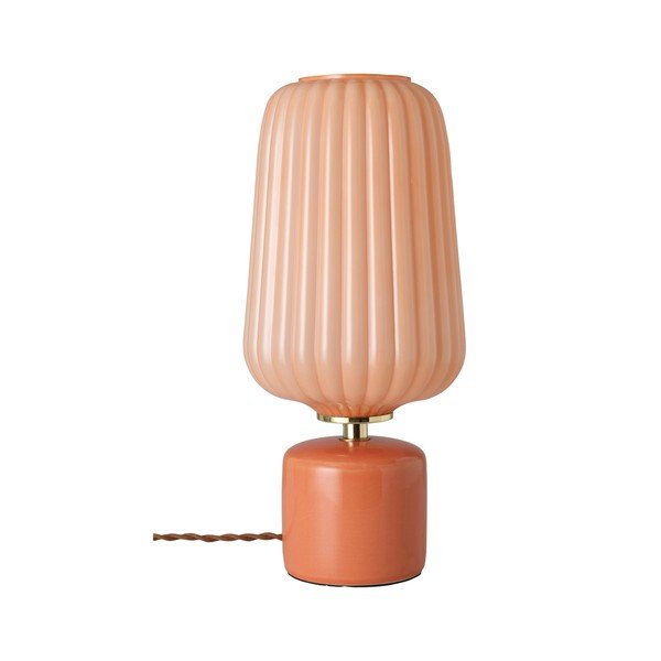 Стъклена настолна лампа в цвят сьомга (височина 40 cm) Daria – Ellos Home