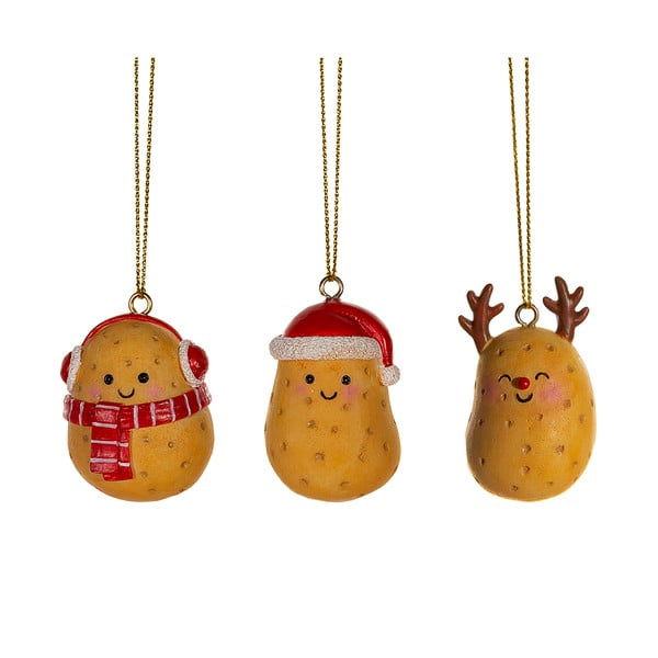 Коледни украси в комплект от 3 бр. от полиресин Happy Potatoes – Sass & Belle