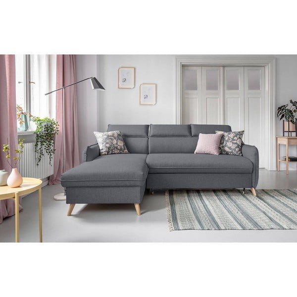 Тъмно сив ъглов разтегателен диван, ляв ъгъл Sweet Harmony - Miuform-image-3