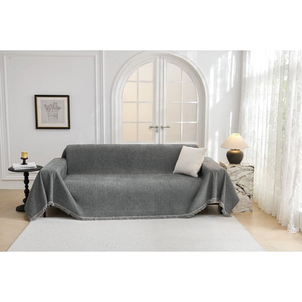 Тъмносиво двуместно покривало за диван Talo – Filumi-image-2