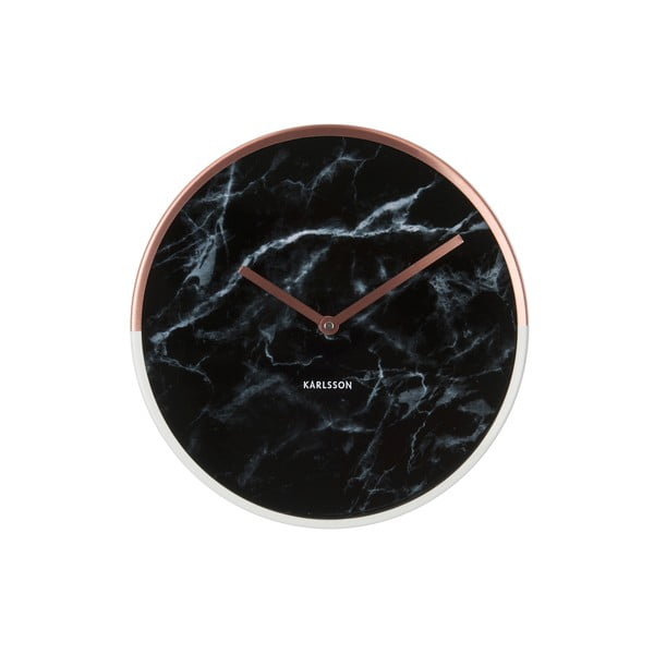 Nástěnné mramorové hodiny s ručičkami v měděné barvě Karlsson Marble Delight